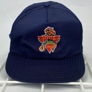 Vintage Joe Camel Joe's Tackle Shop Snapback Hat USA Cig Advert Blue